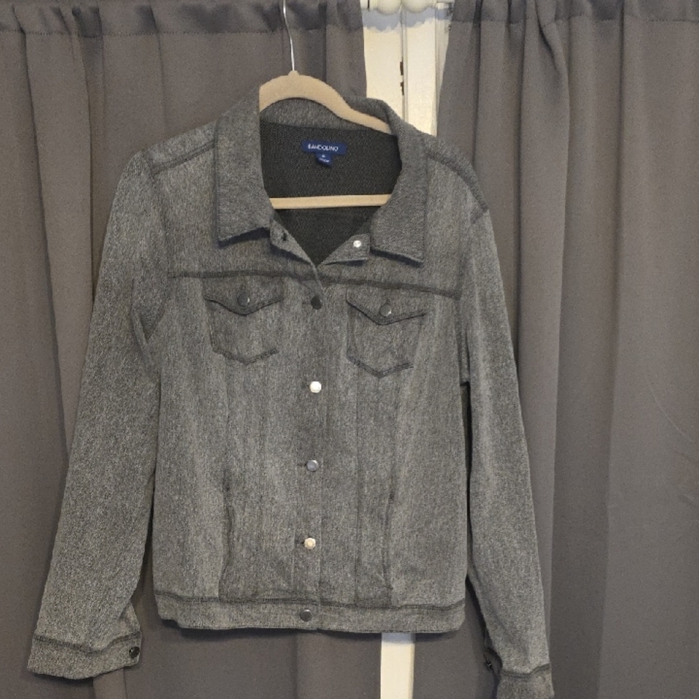 Bandolino Women's Black Jean Jacket Classic Style Cotton/Spandex Sz‎ XL EUC